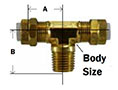 Flareless Male Branch Tee Diagram